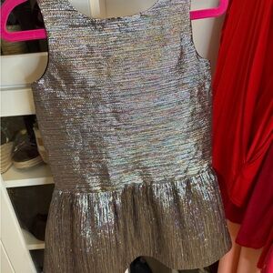 Rachel Zoe x Janie and Jack Metallic Silver Dress Size 5
